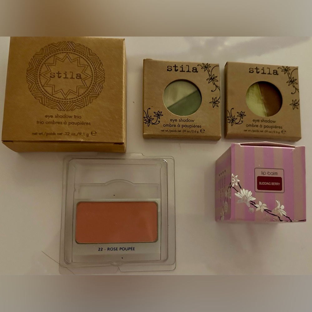 Stila Eyeshadow Trio & Duo Refills Orlane Blush & Pop Beauty Lip Balm Bundle